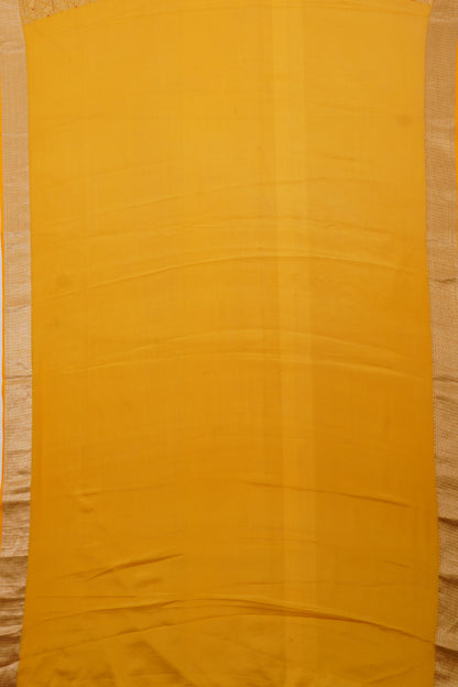 Banarasi Silk Brocade Yellow Saree
