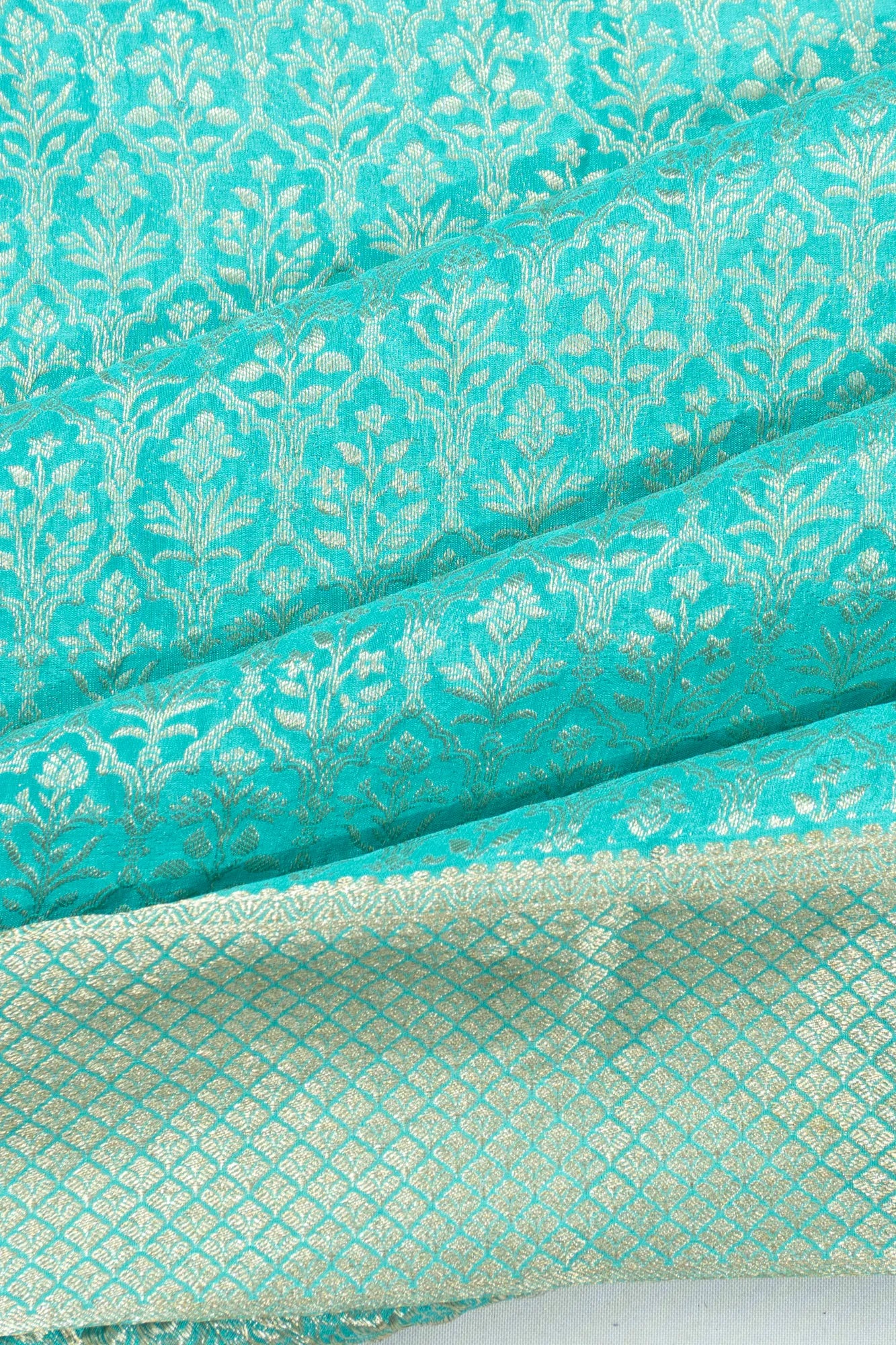 Binny Georgette Brocade Sky Blue Saree