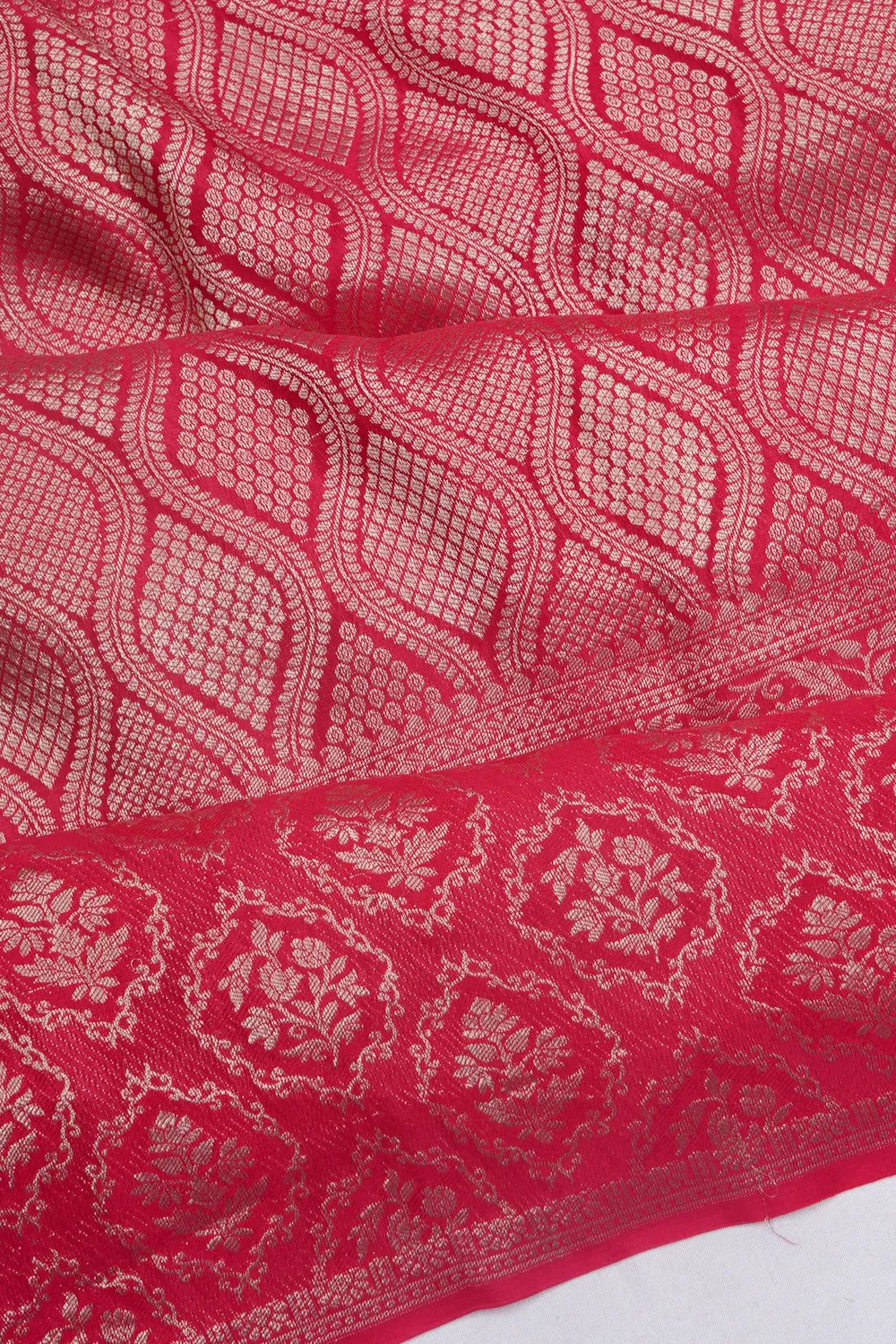 Binny Georgette Brocade Pink Saree