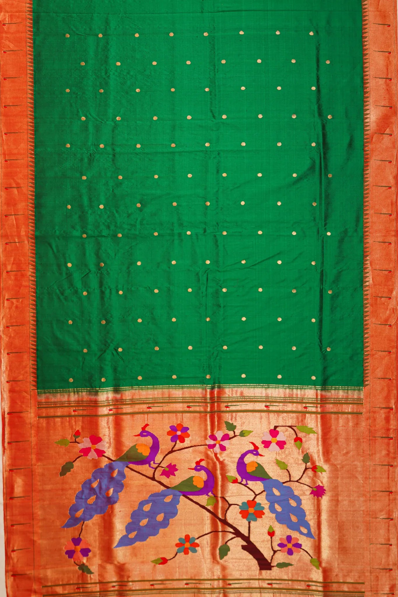 paithani-silk-butta-dark-green-saree-with-single-muniya-border-1215772048
