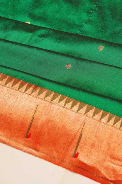 paithani-silk-butta-dark-green-saree-with-single-muniya-border-1215772048