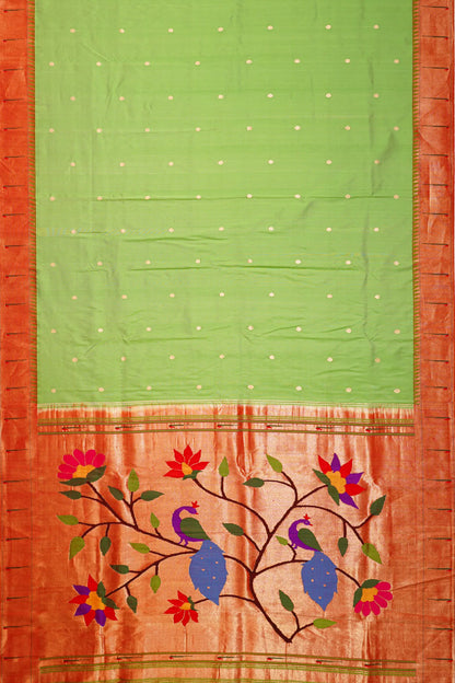 paithani-silk-butta-parrot-green-saree-with-single-muniya-border-1215772049