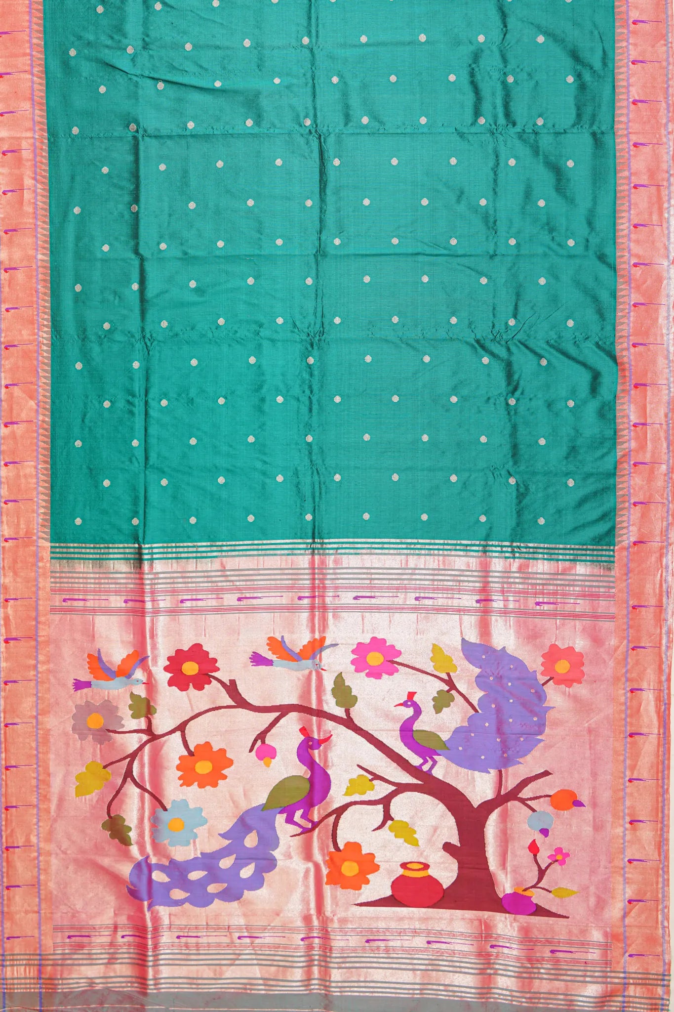 paithani-silk-butta-teal-green-saree-with-single-muniya-border-1215772060