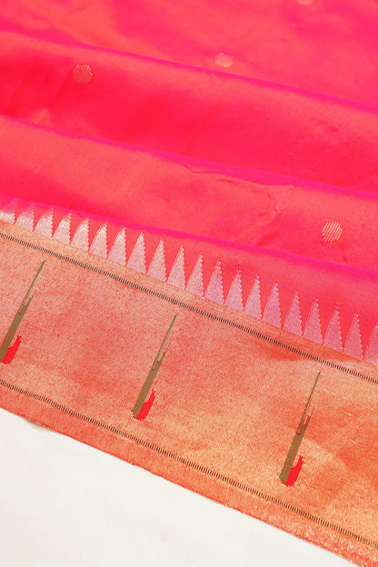 paithani-silk-butta-dual-tone-red-and-pink-saree-with-single-muniya-border-1215772062