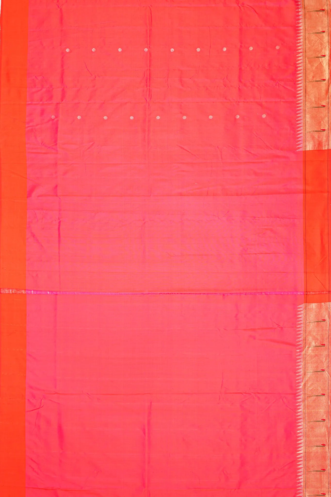 paithani-silk-butta-dual-tone-red-and-pink-saree-with-single-muniya-border-1215772062