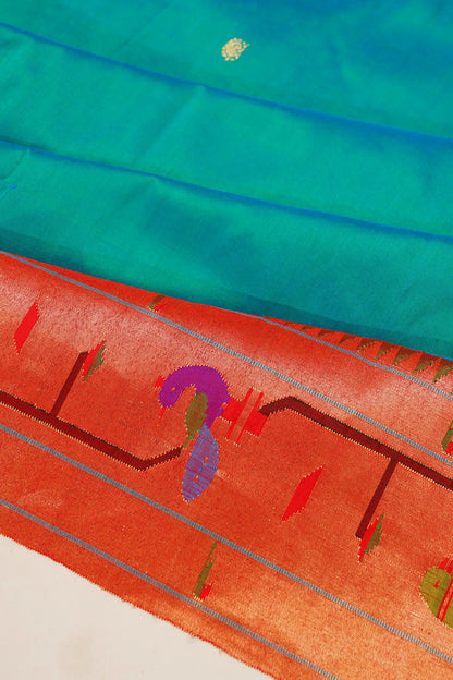 paithani-silk-butta-dual-tone-green-and-blue-saree-with-akruthi-border-1215772073