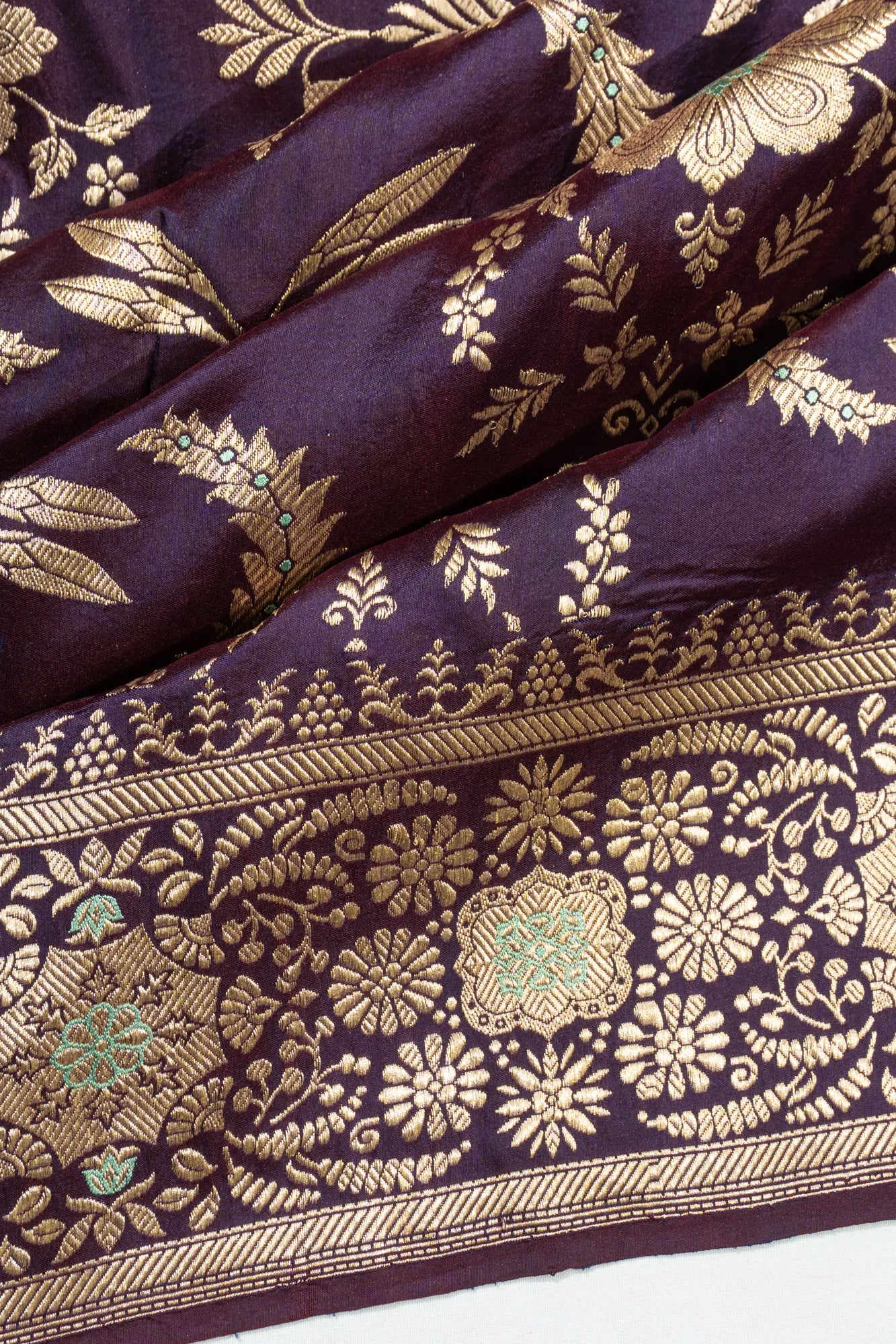 Banarasi Silk Brocade Violet Saree