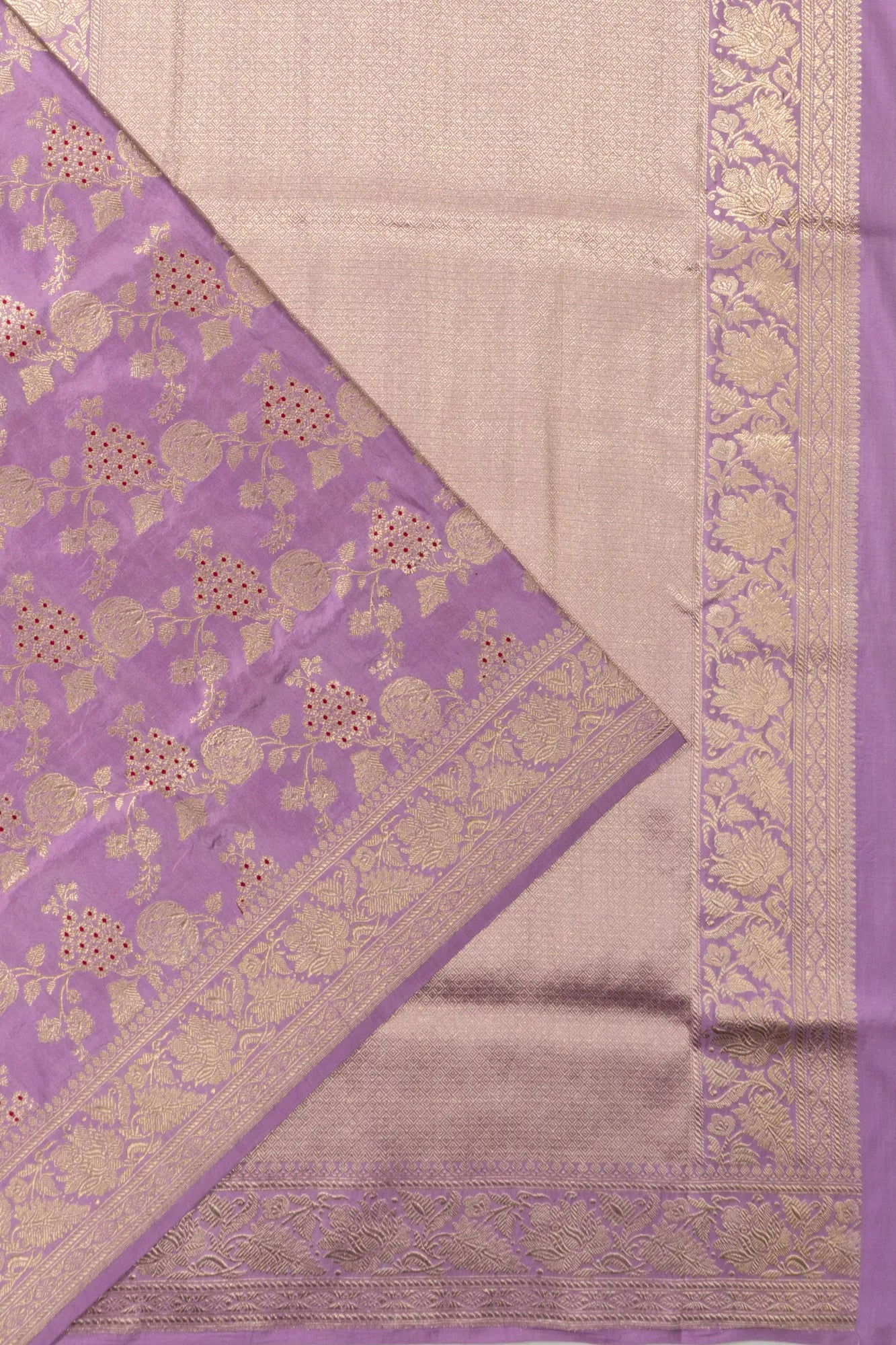 Banarasi Silk Jaal Lavender Saree