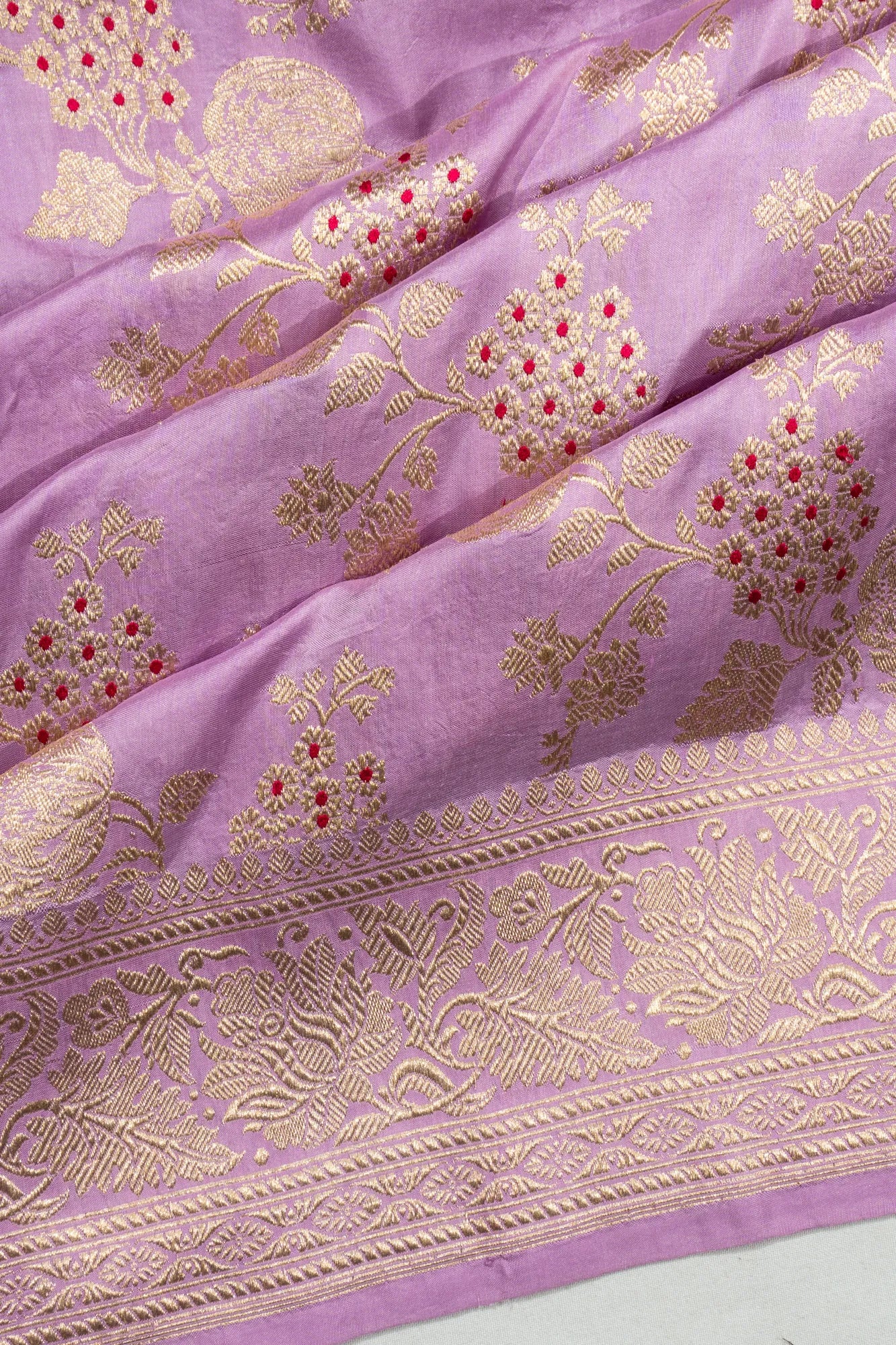 Banarasi Silk Jaal Lavender Saree