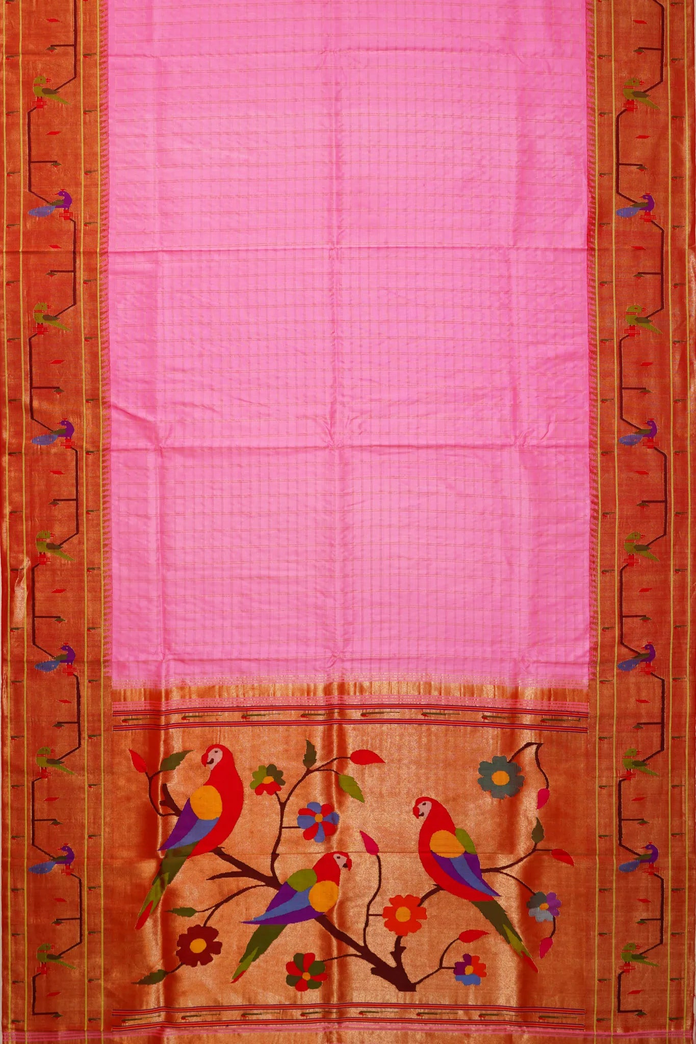 paithani-silk-checks-baby-pink-saree-with-akruthi-border-1215772535