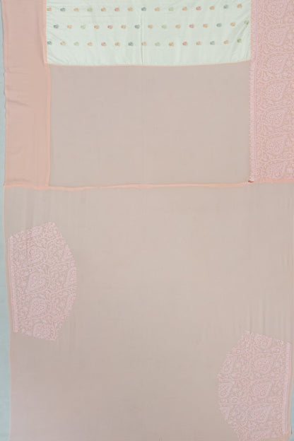 Lucknow Chikankari X Banarasi Silk Meenakari Butta Pastel Green Saree