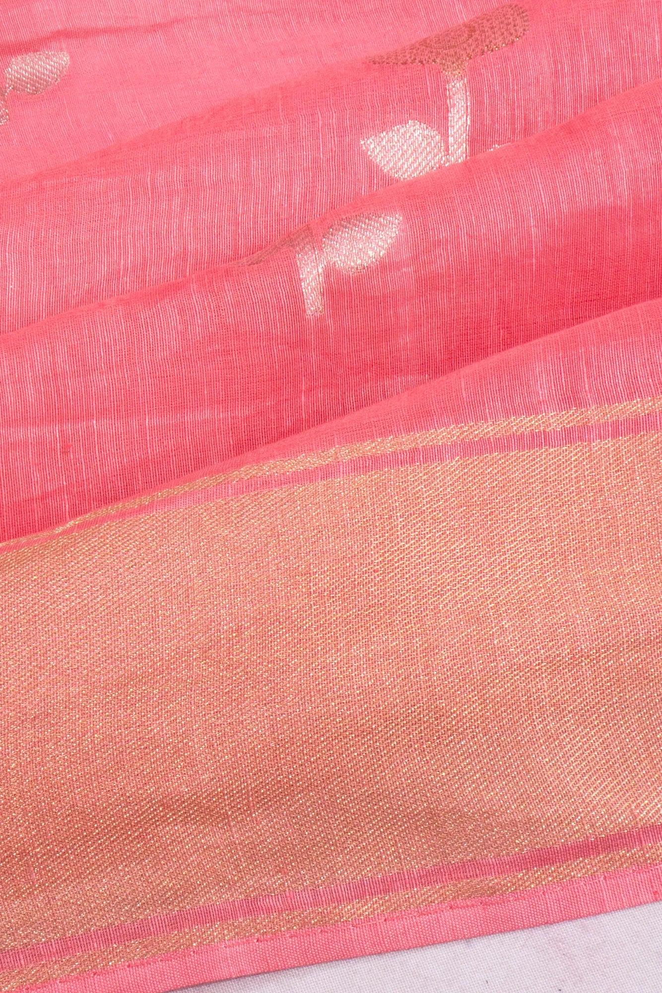 Linen Butta Pink Saree