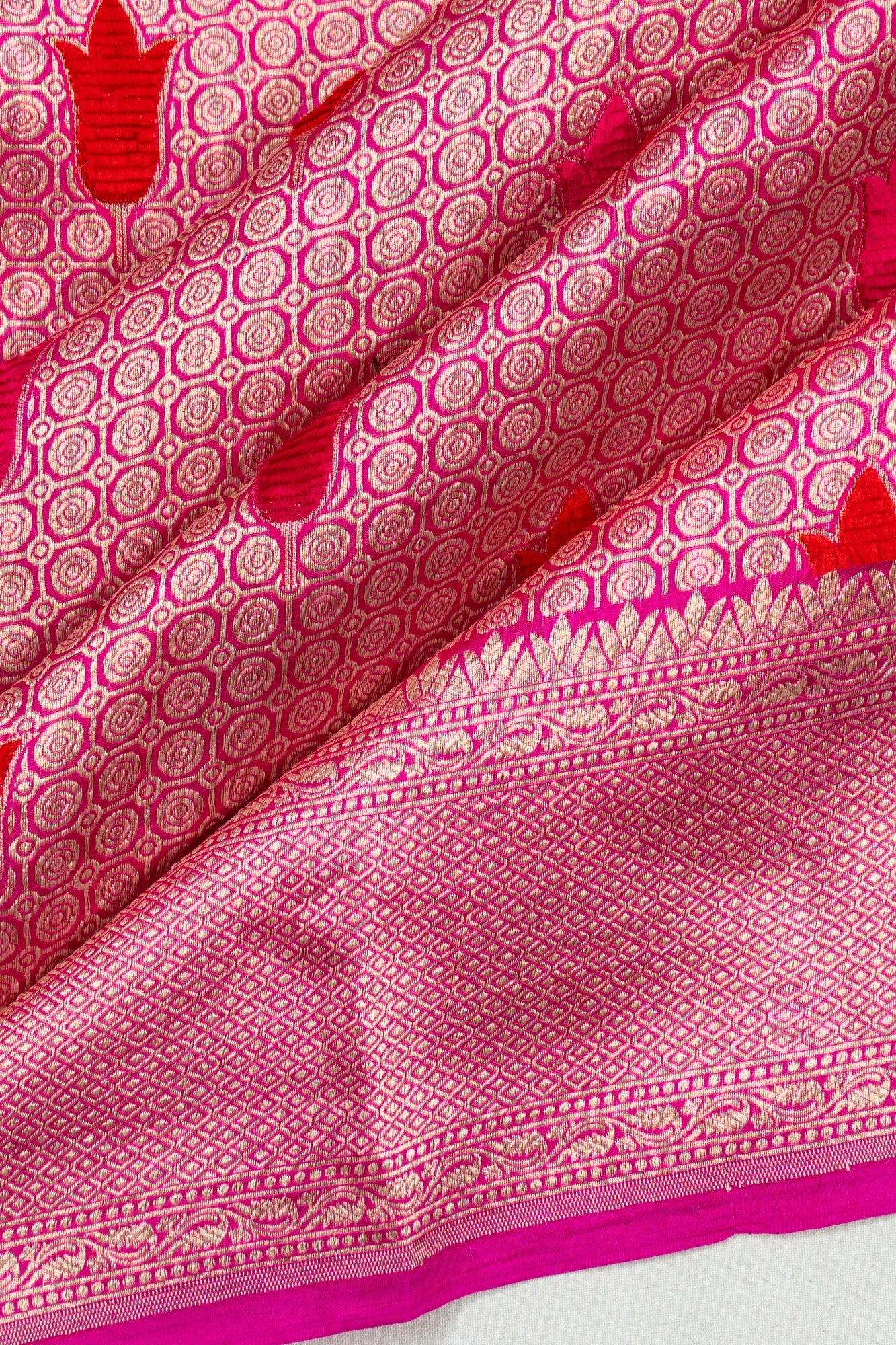 Banarasi Silk Brocade Pink Saree
