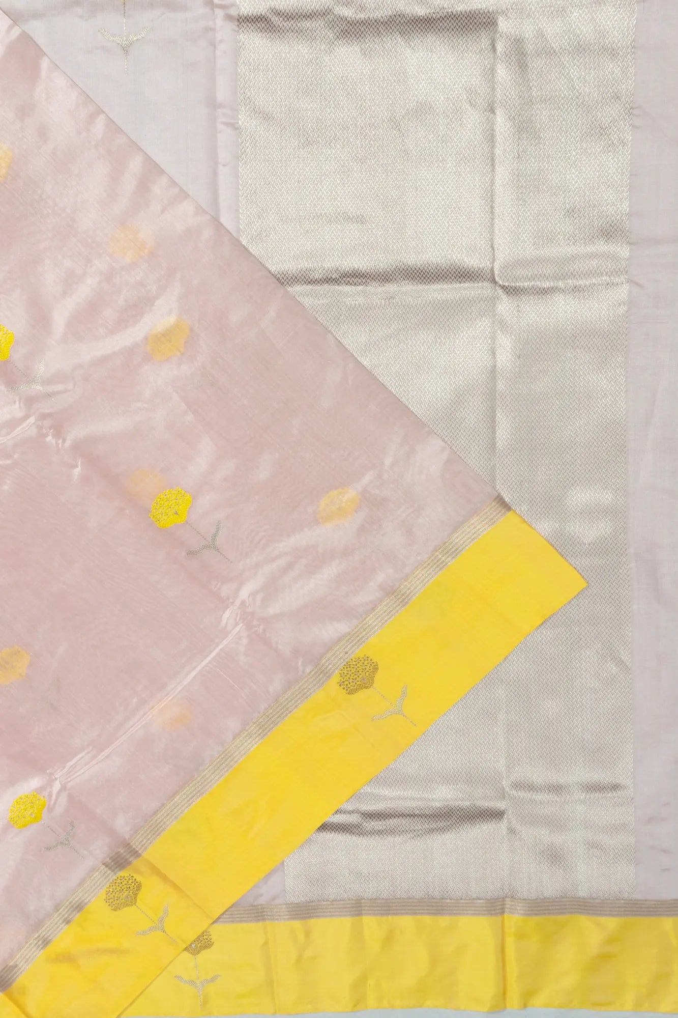 Chanderi Silk Butta Baby Pink Saree