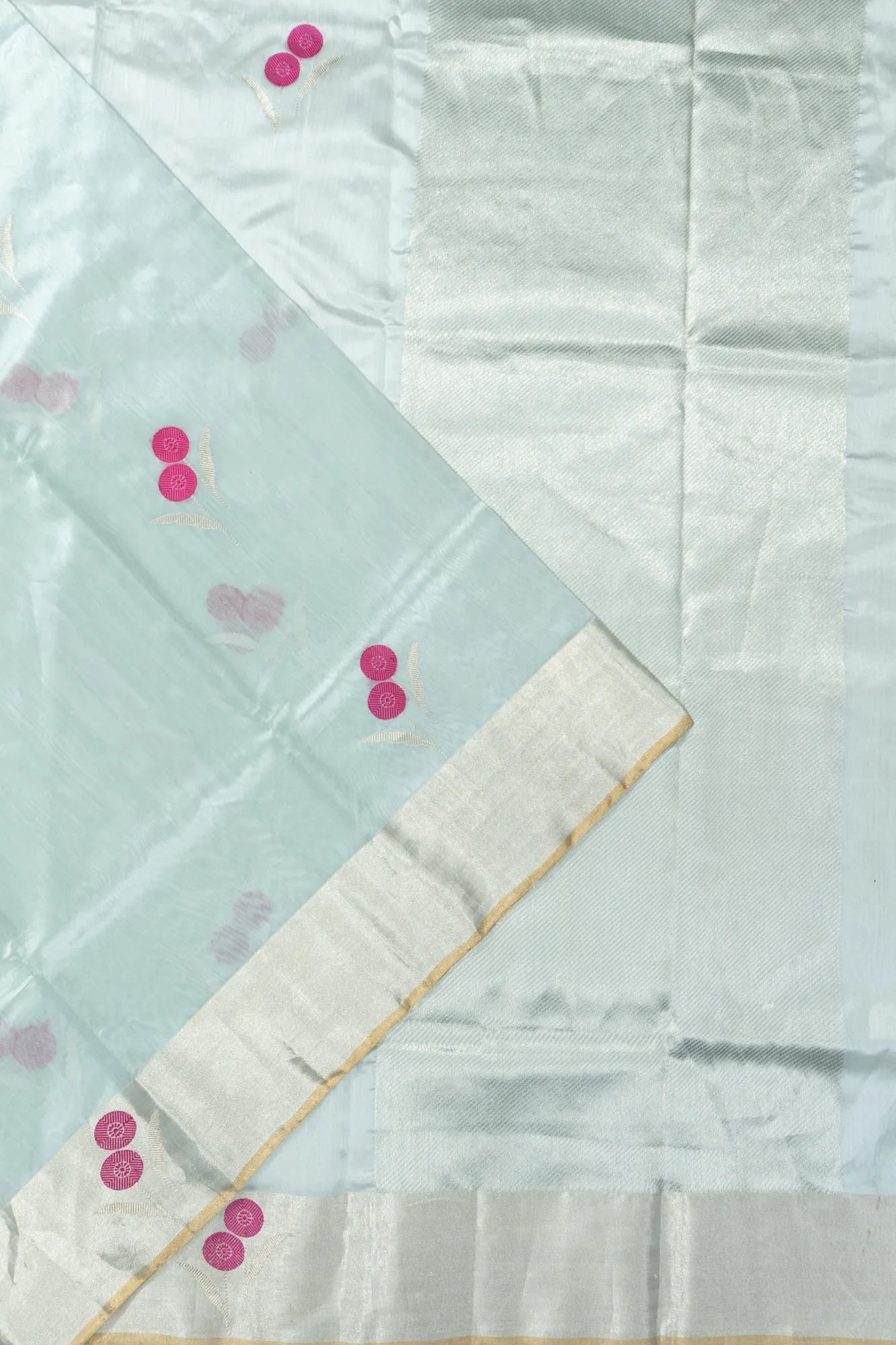 Chanderi Silk Butta Powder Blue Saree