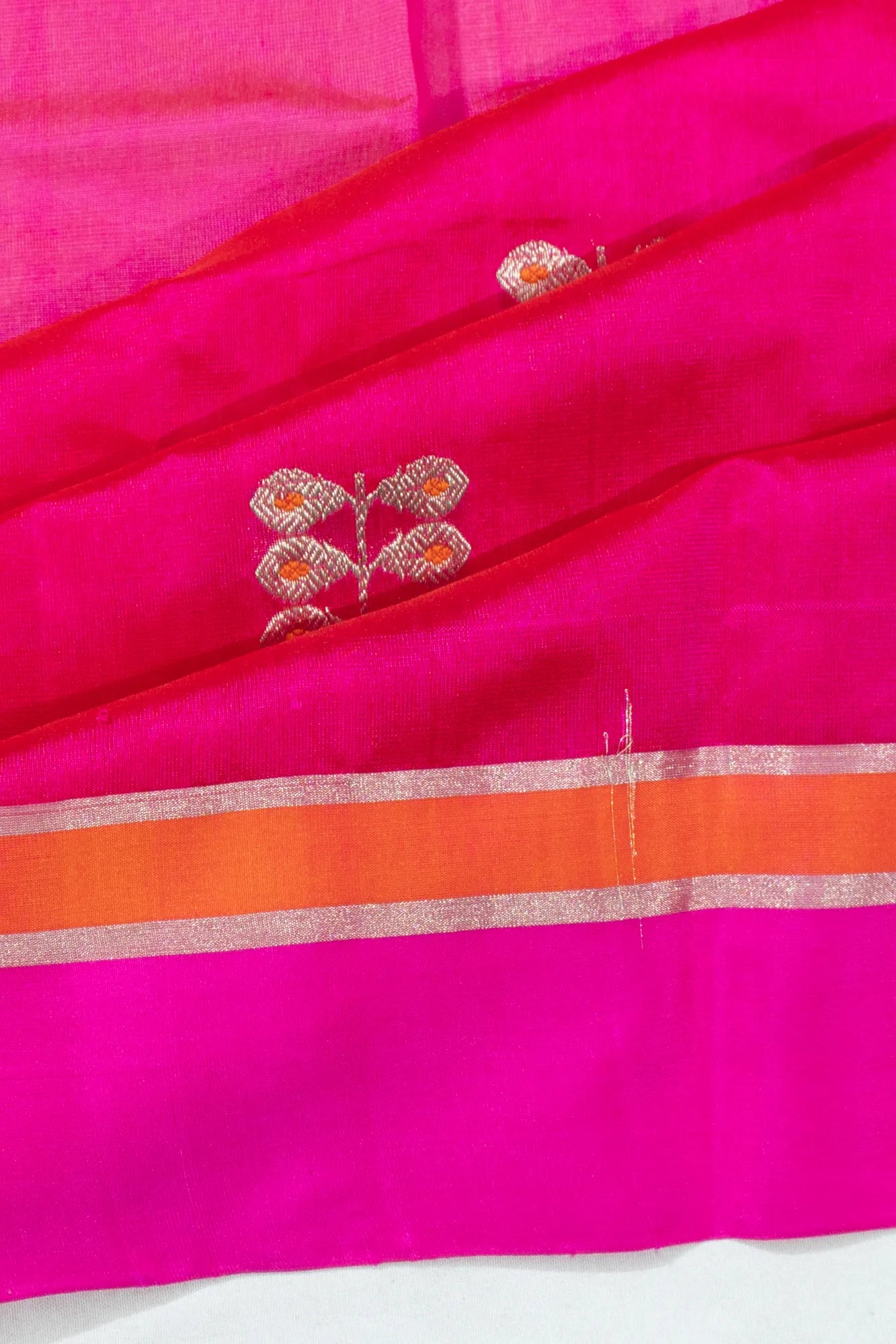 Chanderi Silk Butta Rani Pink Saree