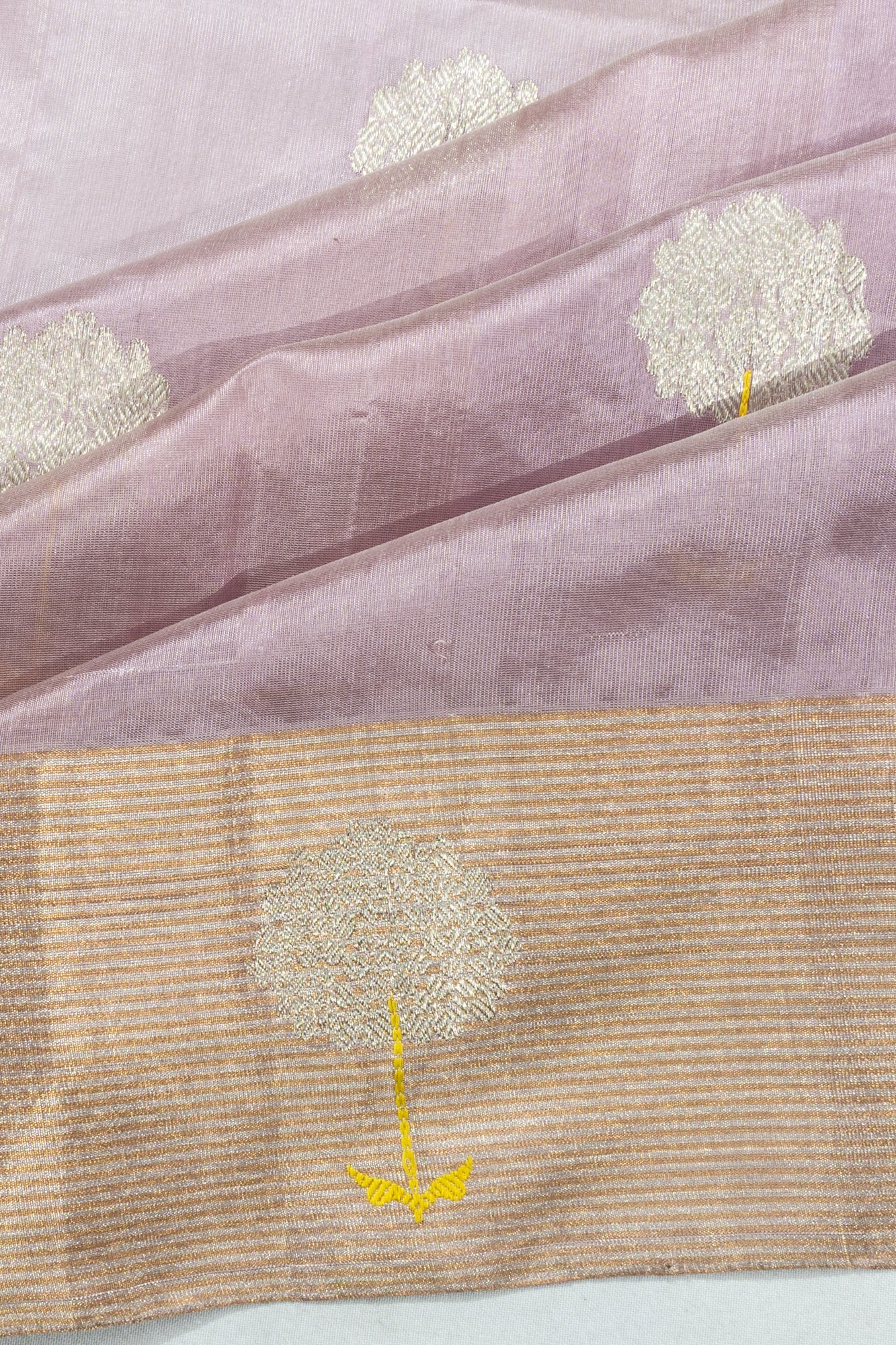 Chanderi Silk Butta Lilac Saree