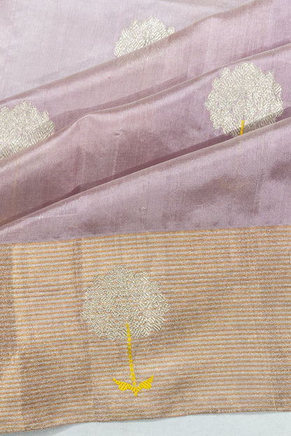 Chanderi Silk Butta Lilac Saree