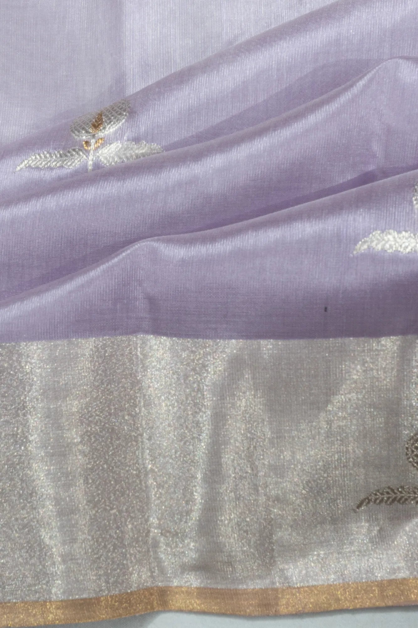 Chanderi Silk Butta Lavender Saree