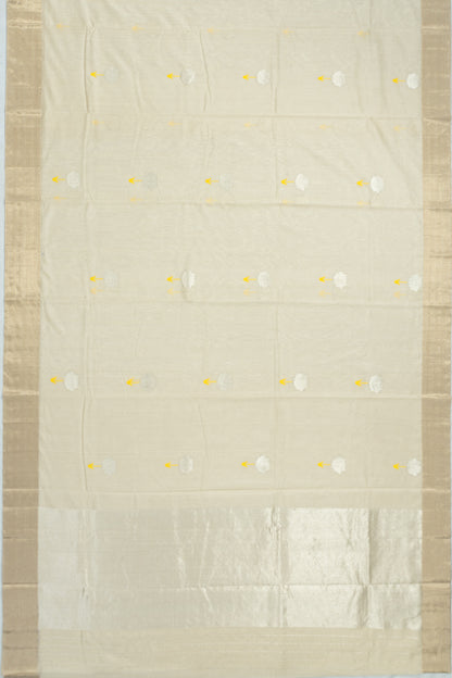 Chanderi Silk Butta Cream Saree