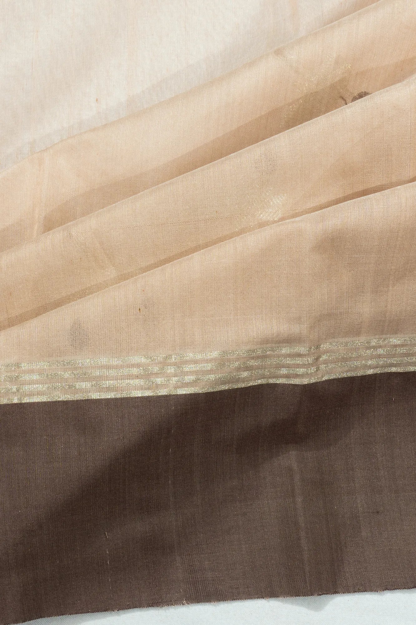 Chanderi Silk Butta Cream Saree