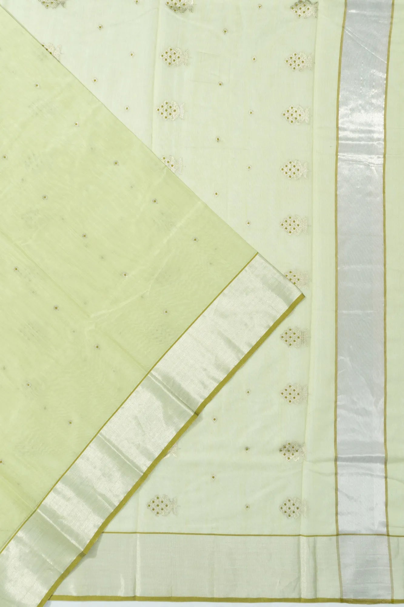 Chanderi Silk Butta Pastel Green Saree