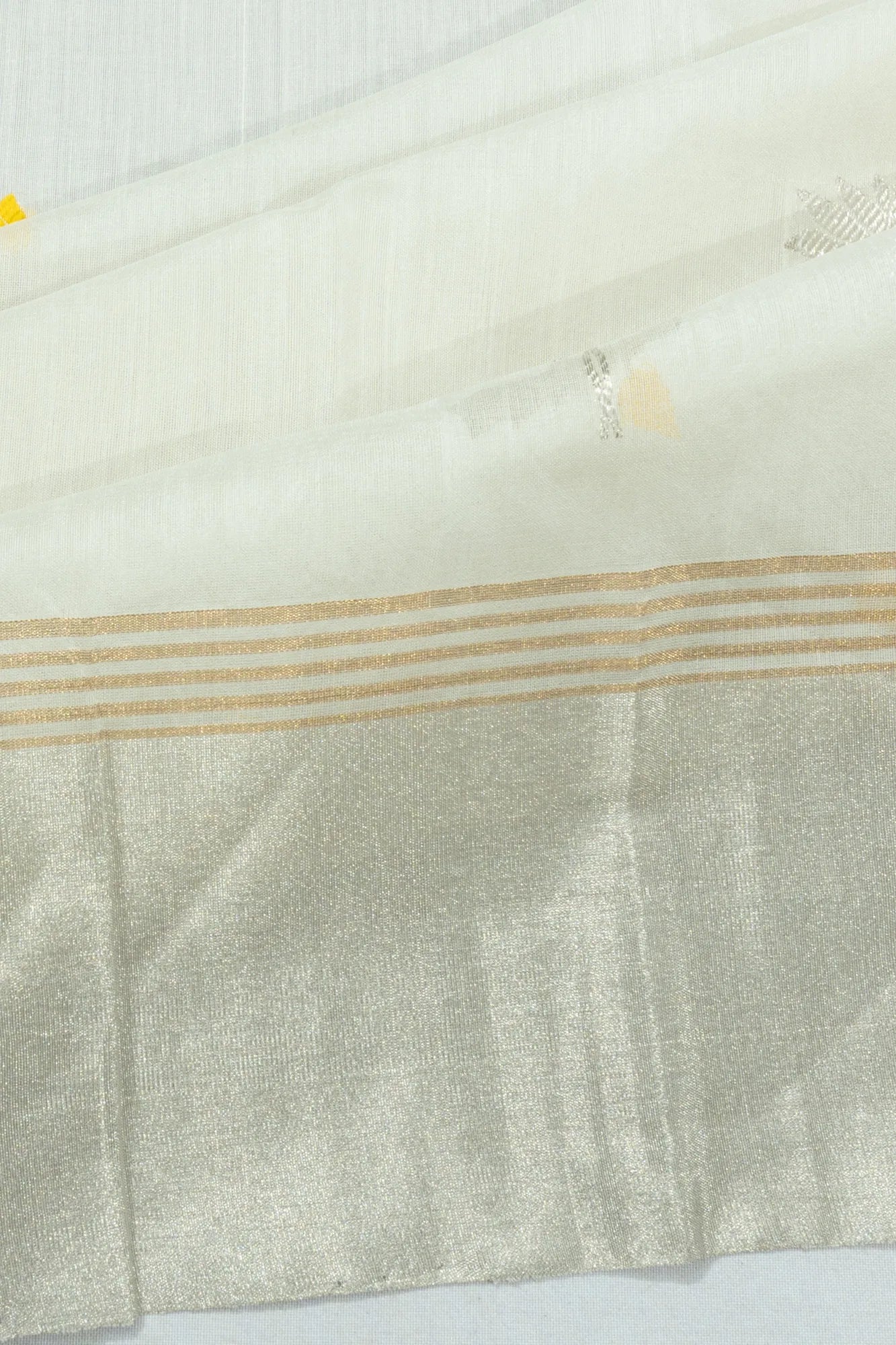 Chanderi Silk Butta White Saree