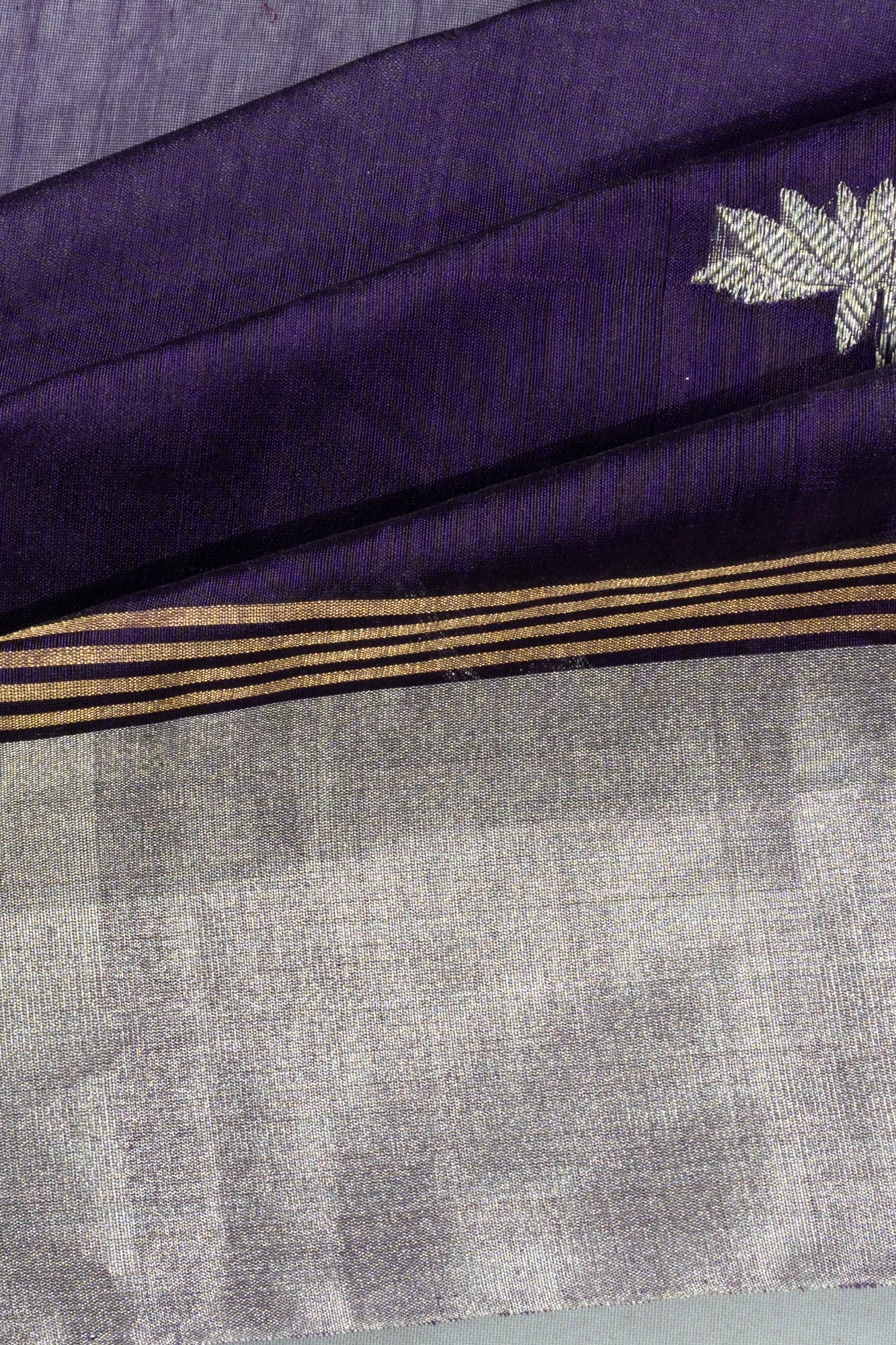 Chanderi Silk Butta Dark Blue Saree