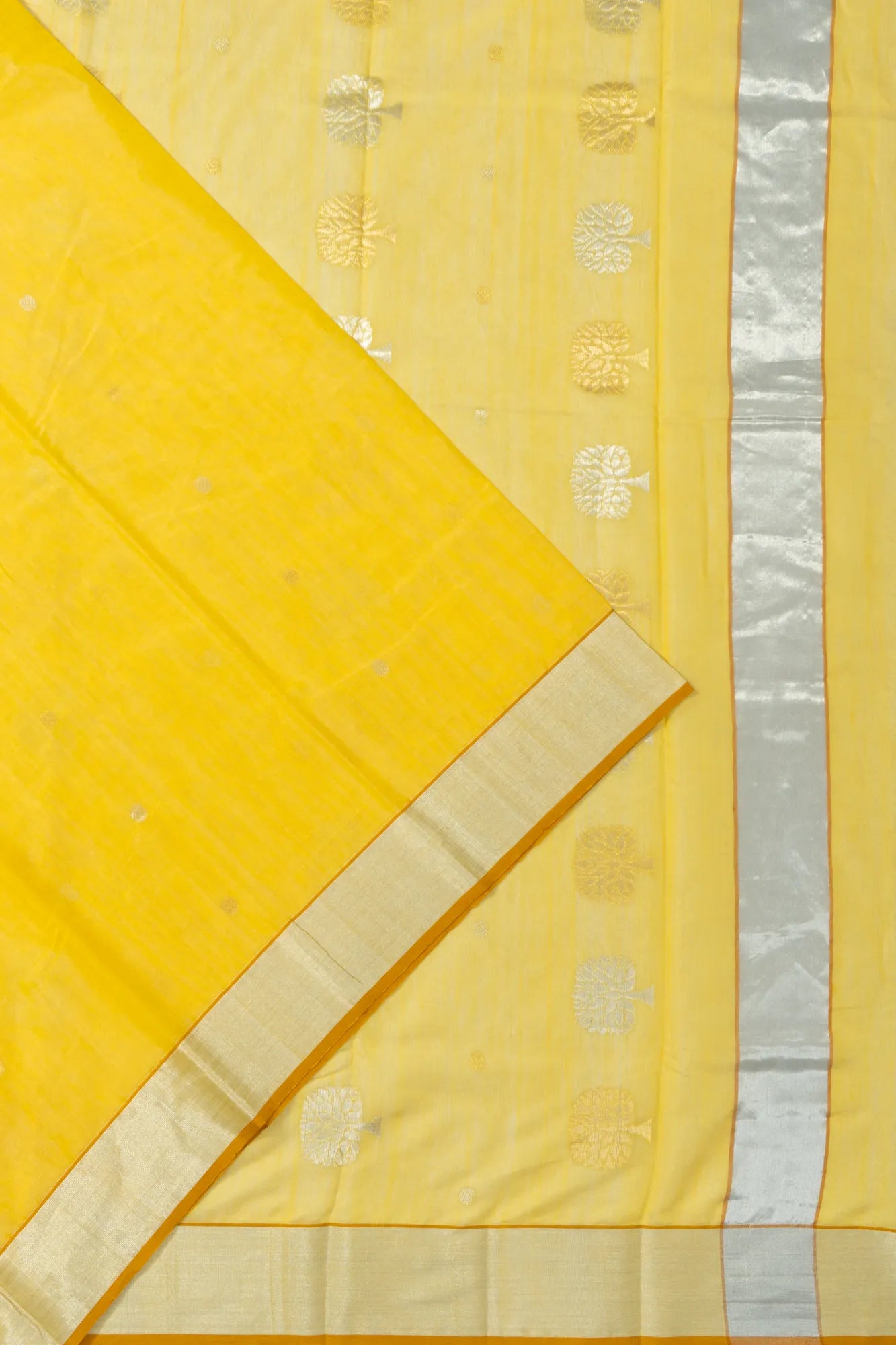 Chanderi Silk Butta Yellow Saree