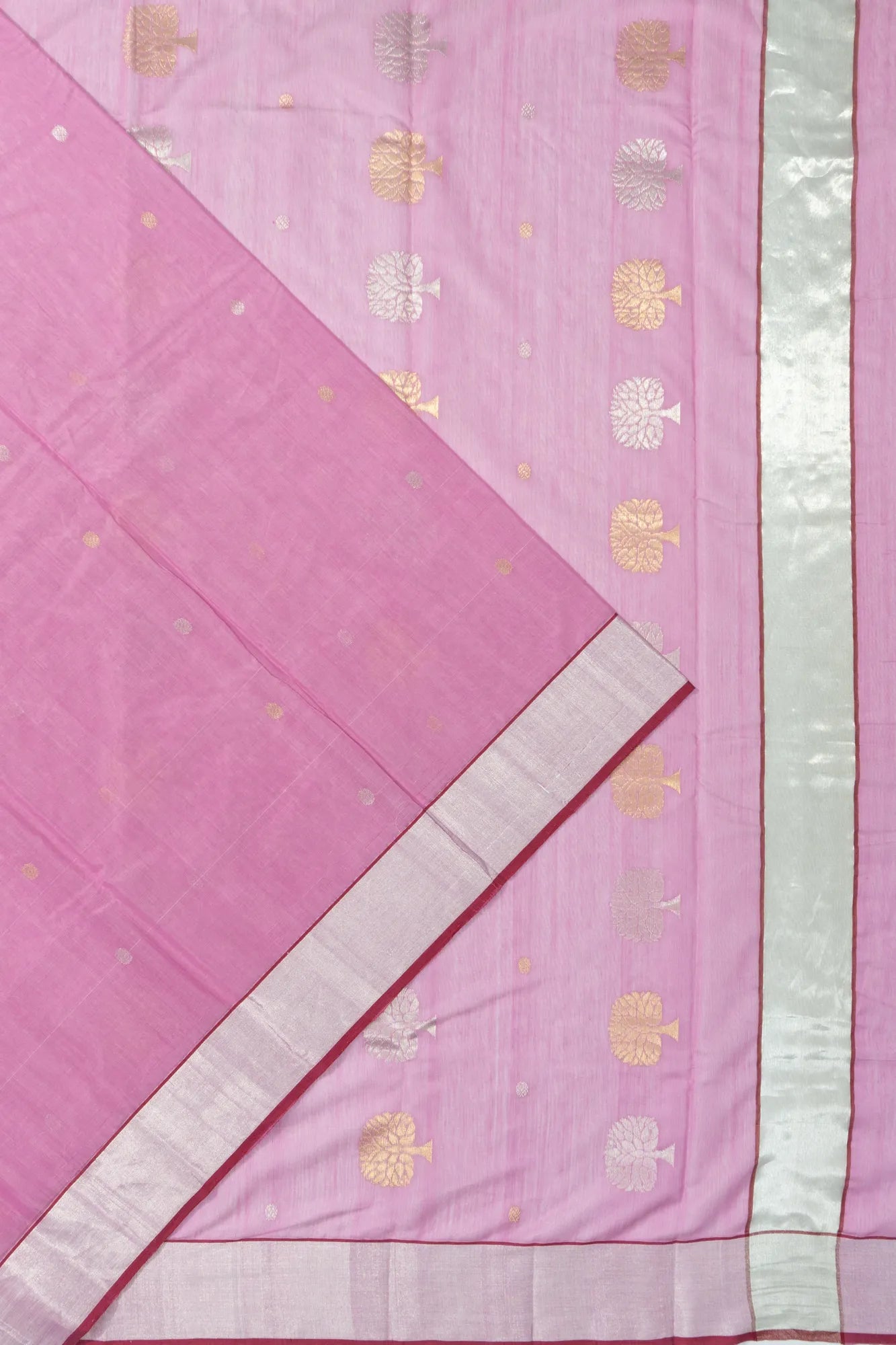 Chanderi Silk Butta Pink Saree
