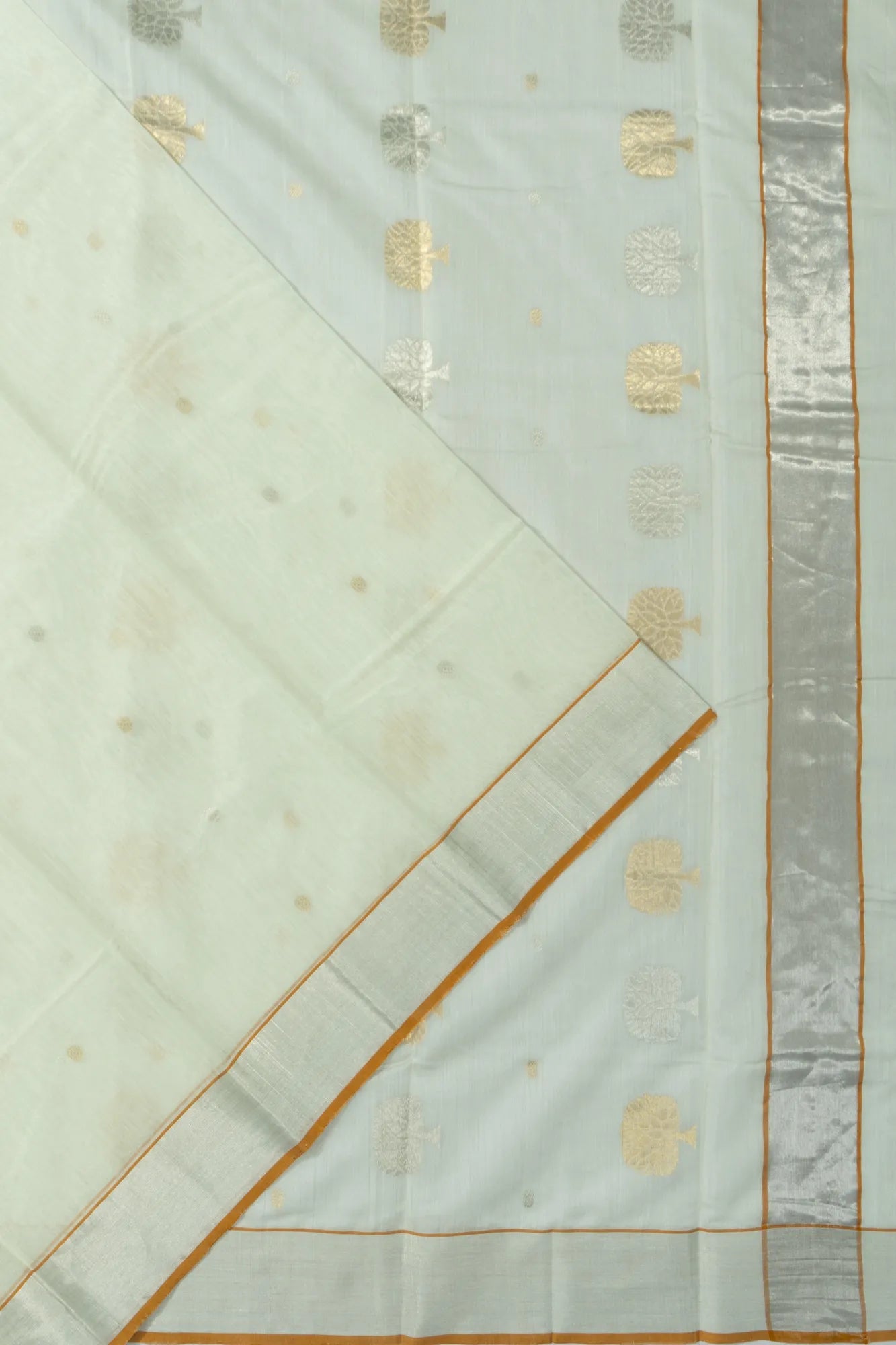 Chanderi Silk Butta White Saree