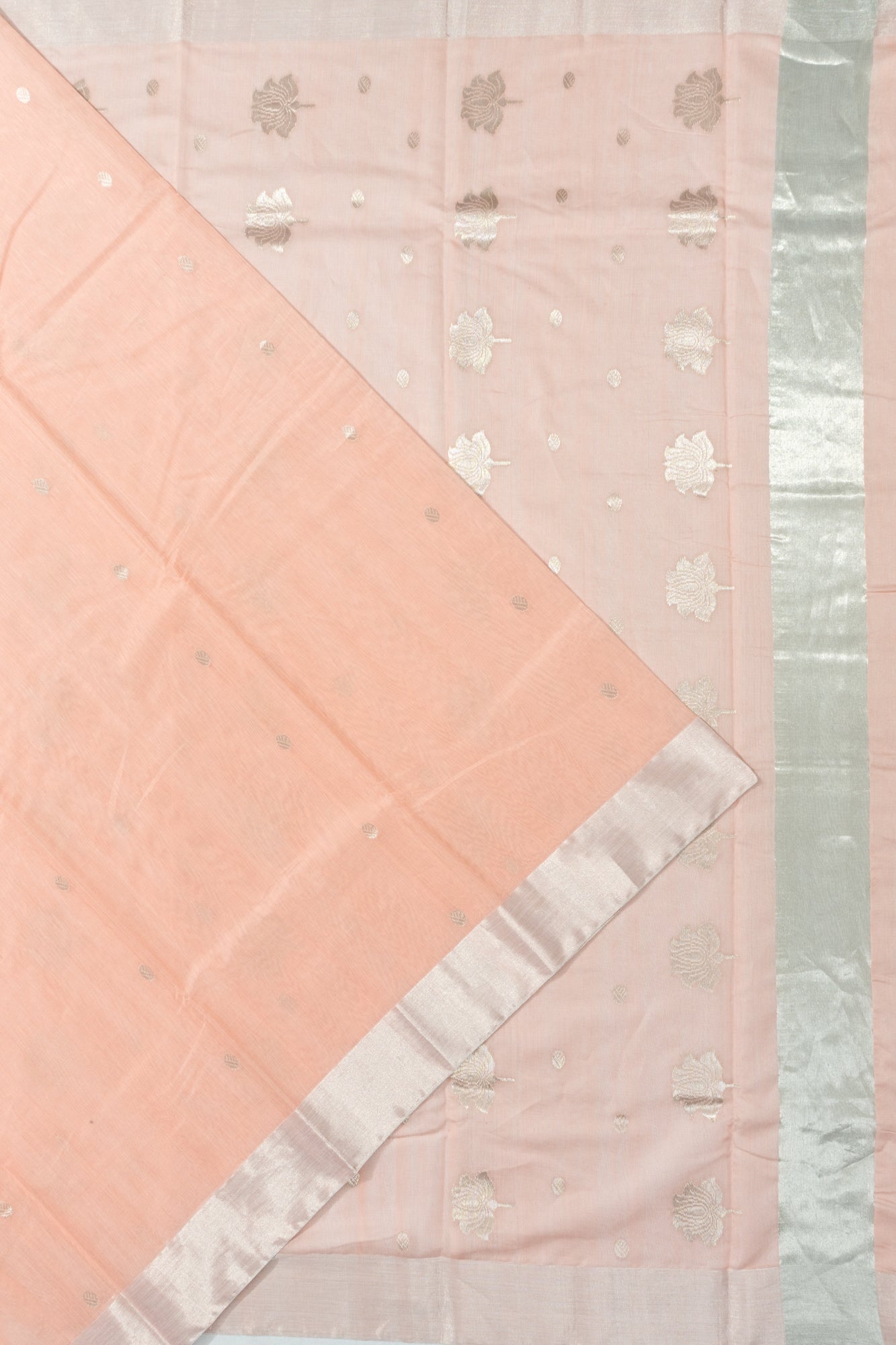 Chanderi Silk Butta Peach Saree