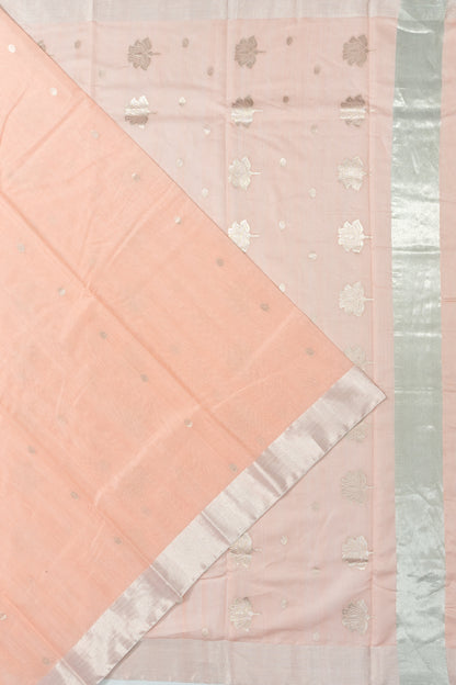 Chanderi Silk Butta Peach Saree