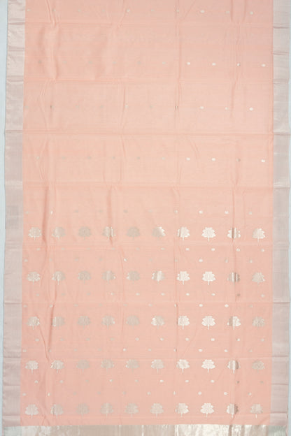 Chanderi Silk Butta Peach Saree