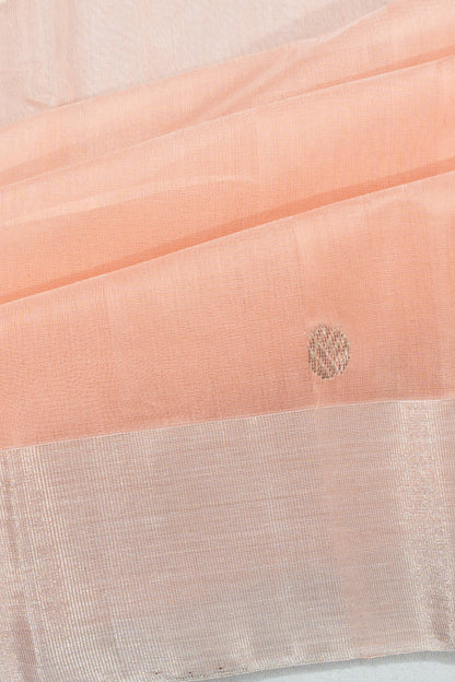 Chanderi Silk Butta Peach Saree