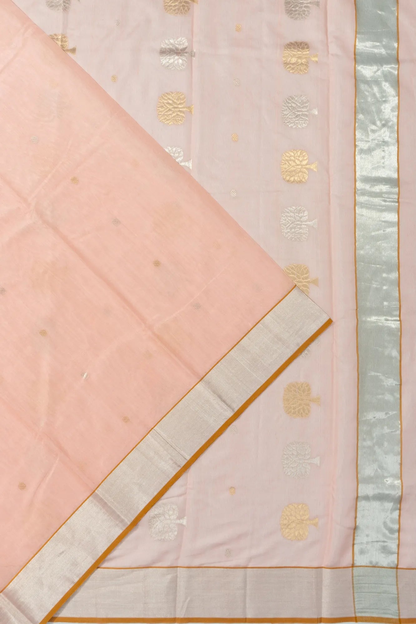 Chanderi Silk Butta Peach Saree