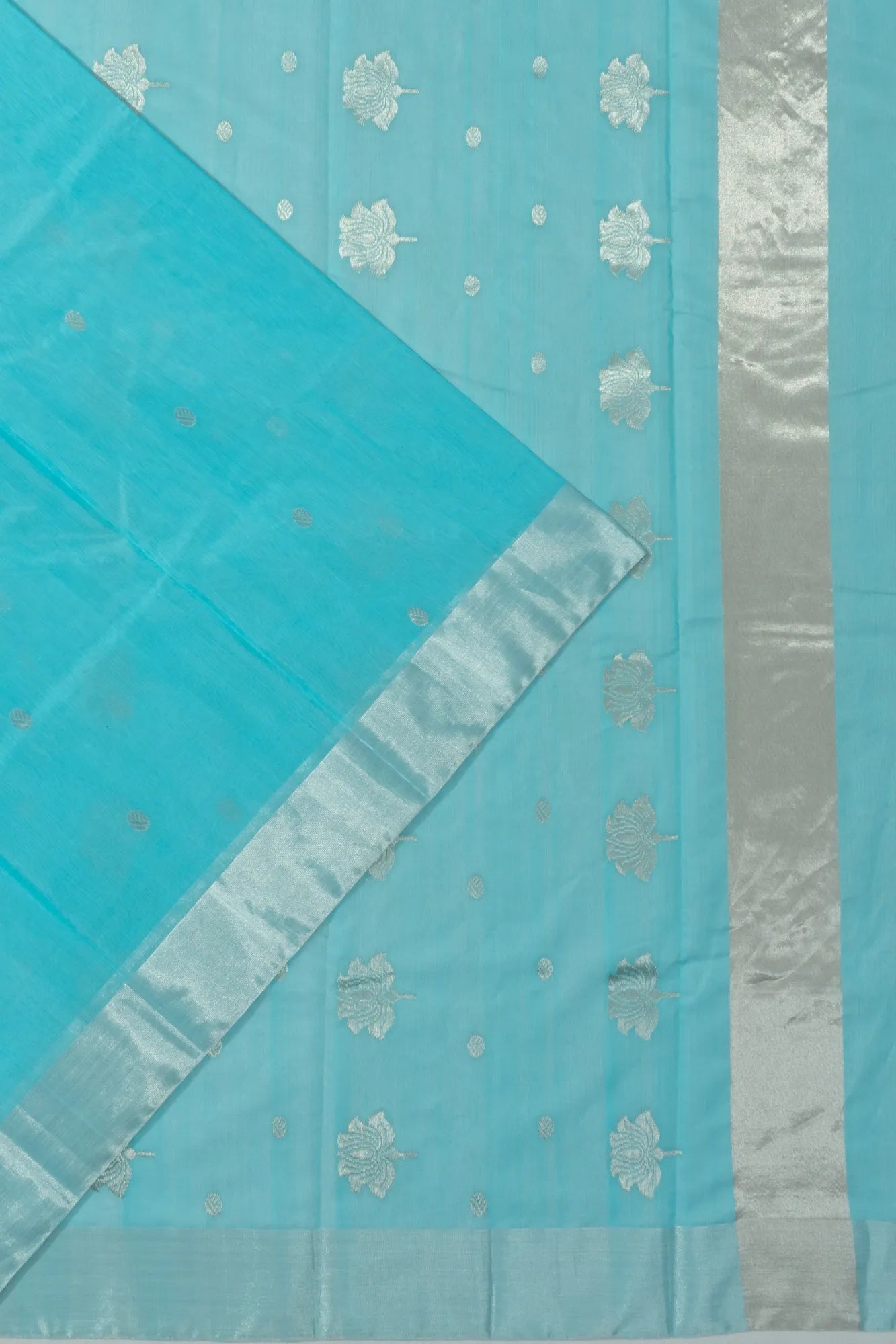 Chanderi Silk Butta Sky Blue Saree