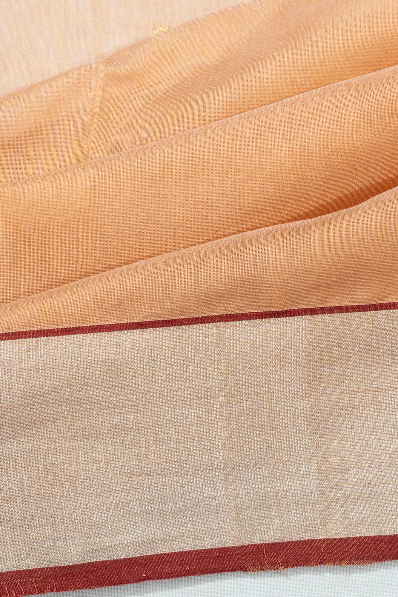 Chanderi Silk Butta Pastel Orange Saree