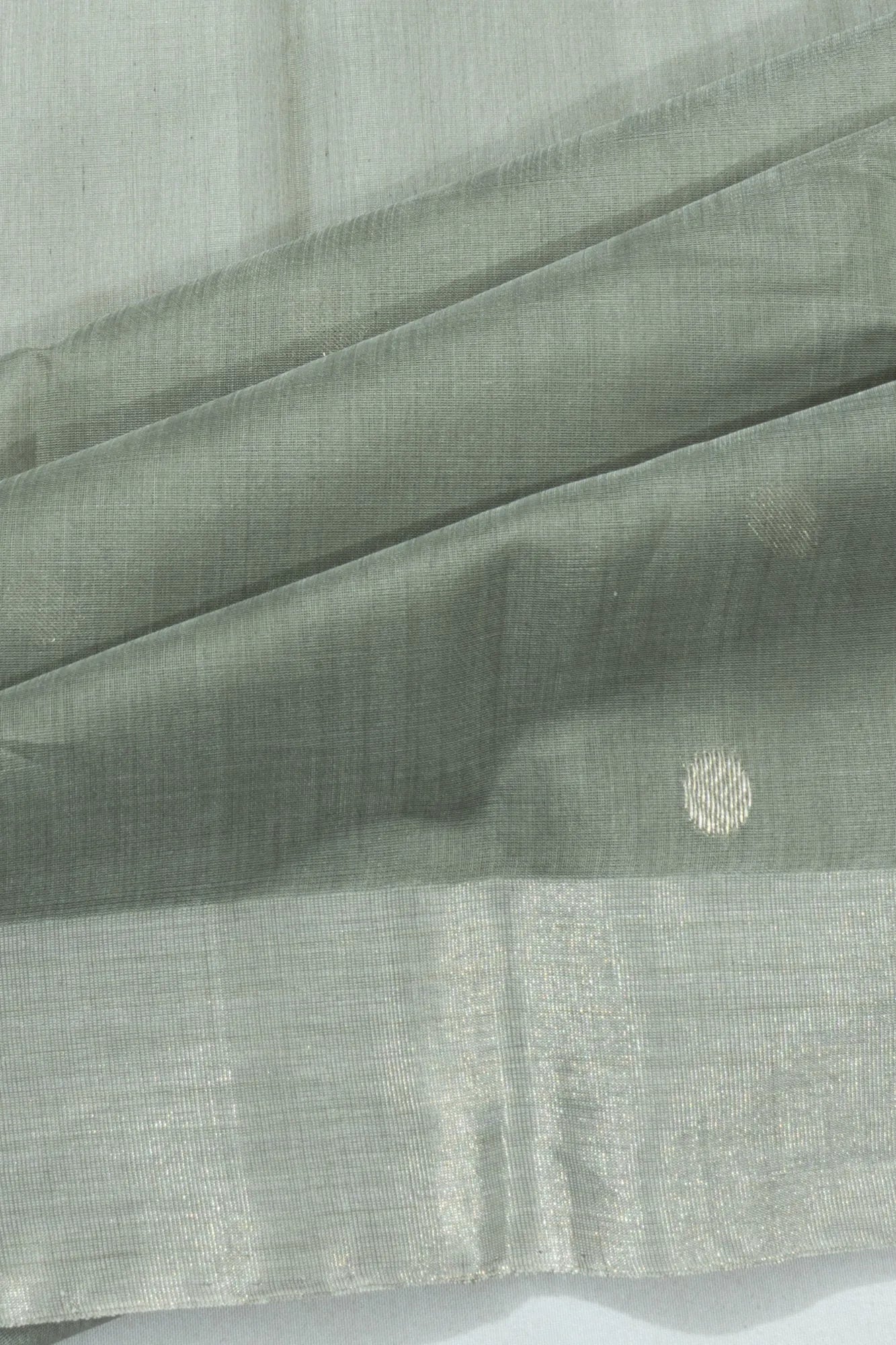 Chanderi Silk Butta Grey Saree