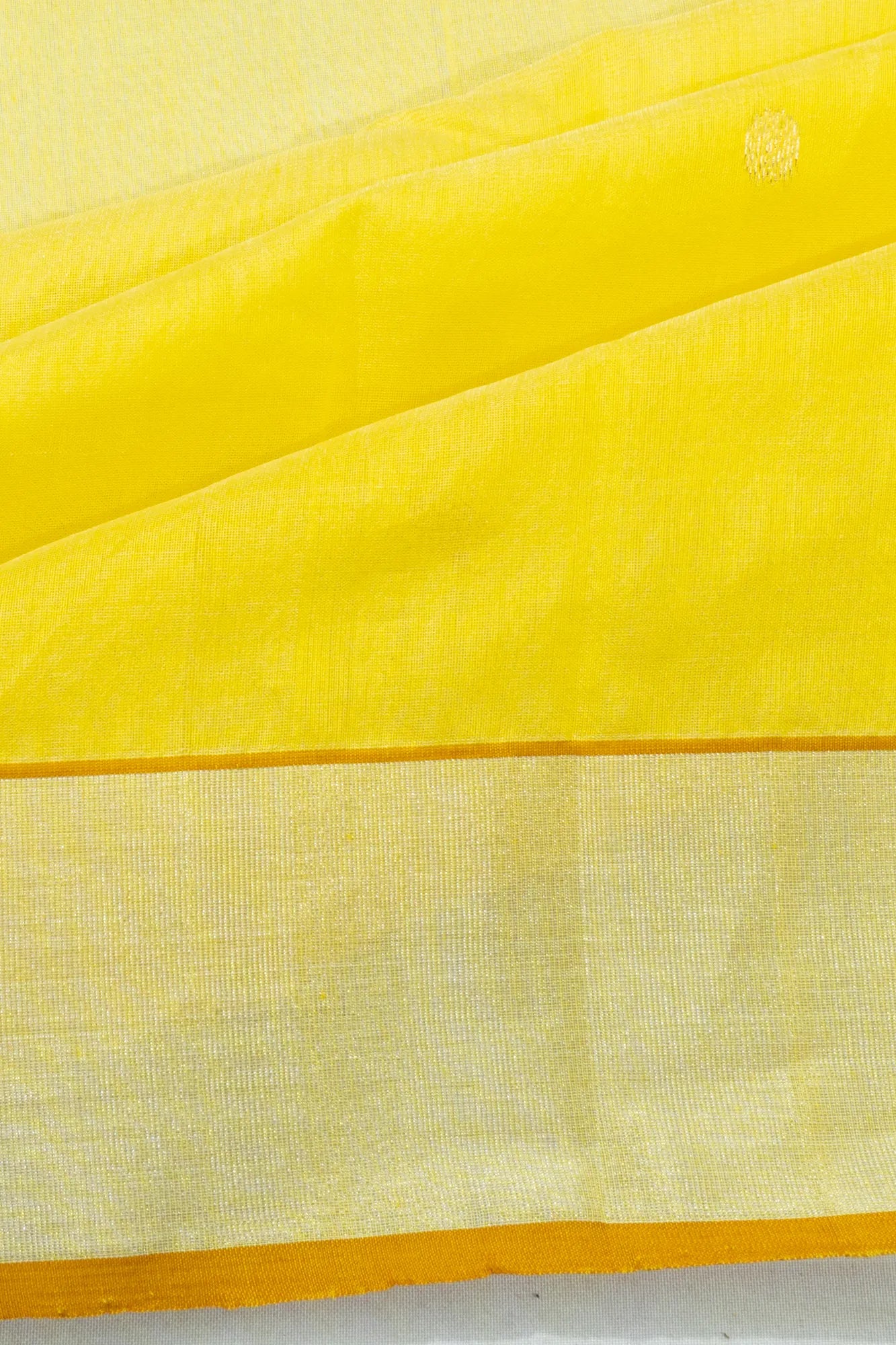 Chanderi Silk Butta Lemon Yellow Saree