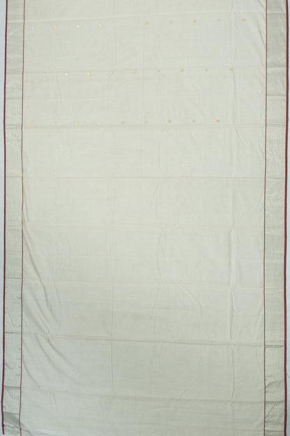 Chanderi Silk Butta Off White Saree