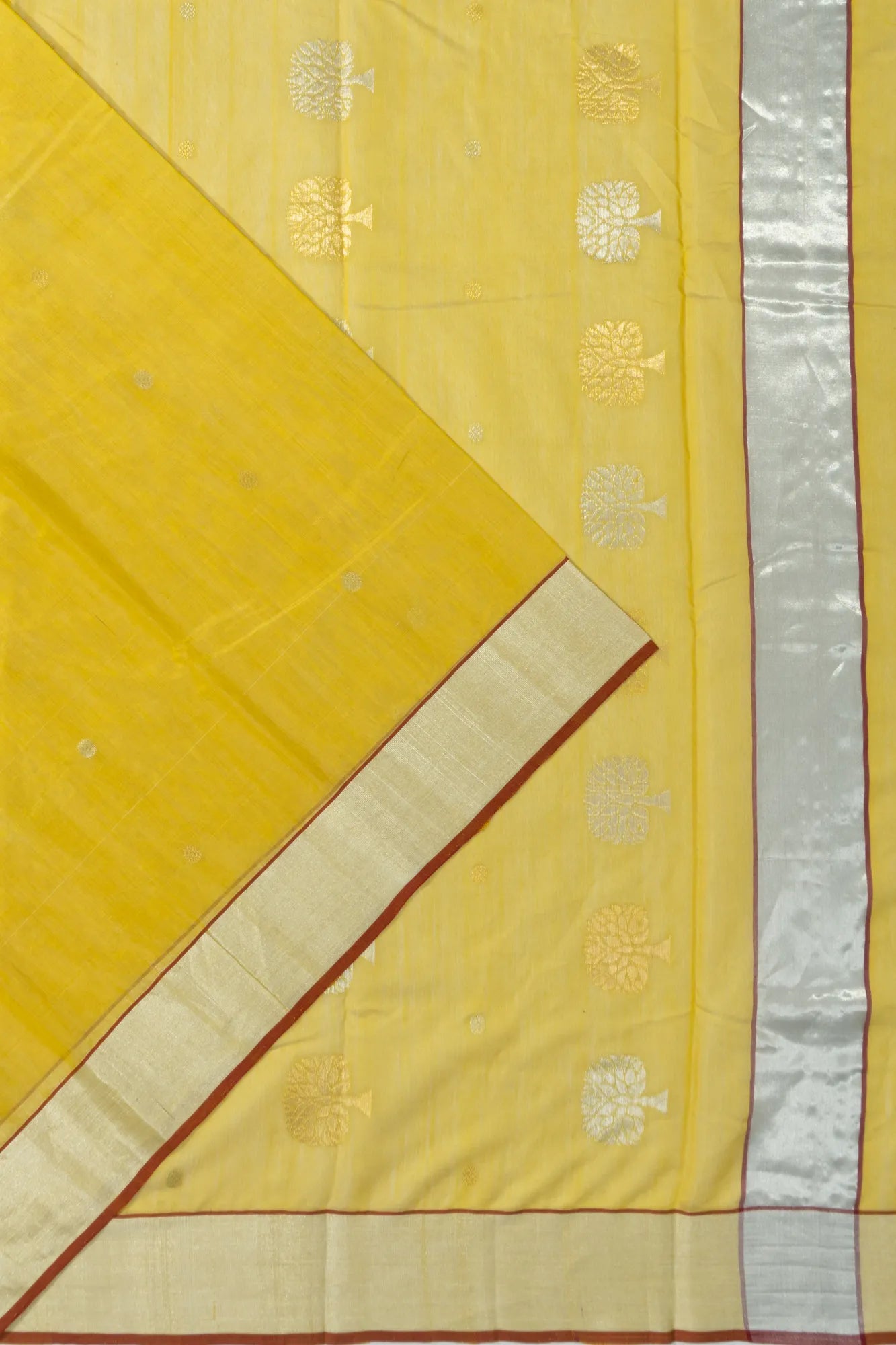 Chanderi Silk Butta Yellow Saree