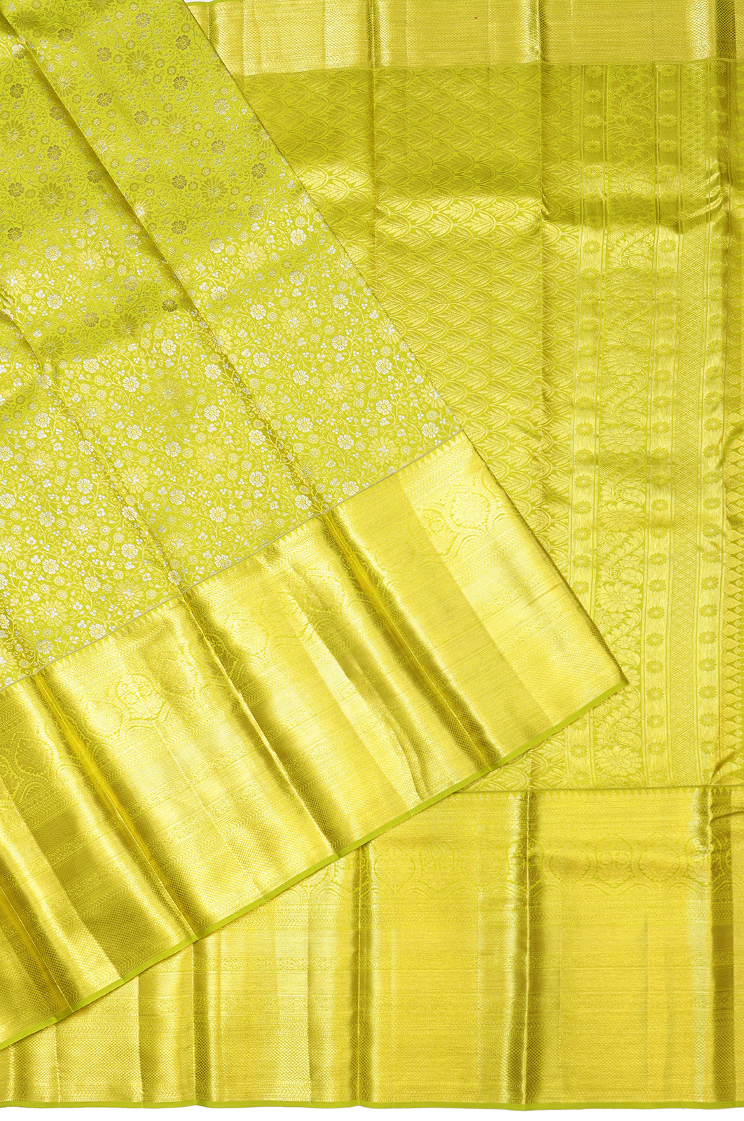 Taranga Kanchi Silk Brocade Green Saree