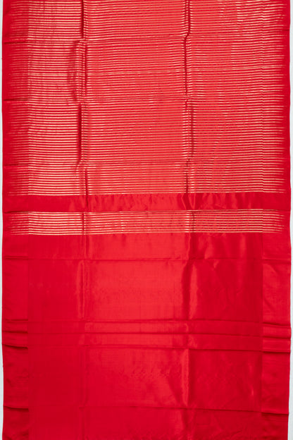 Banarasi Katan Silk Vertical Lines Red Saree