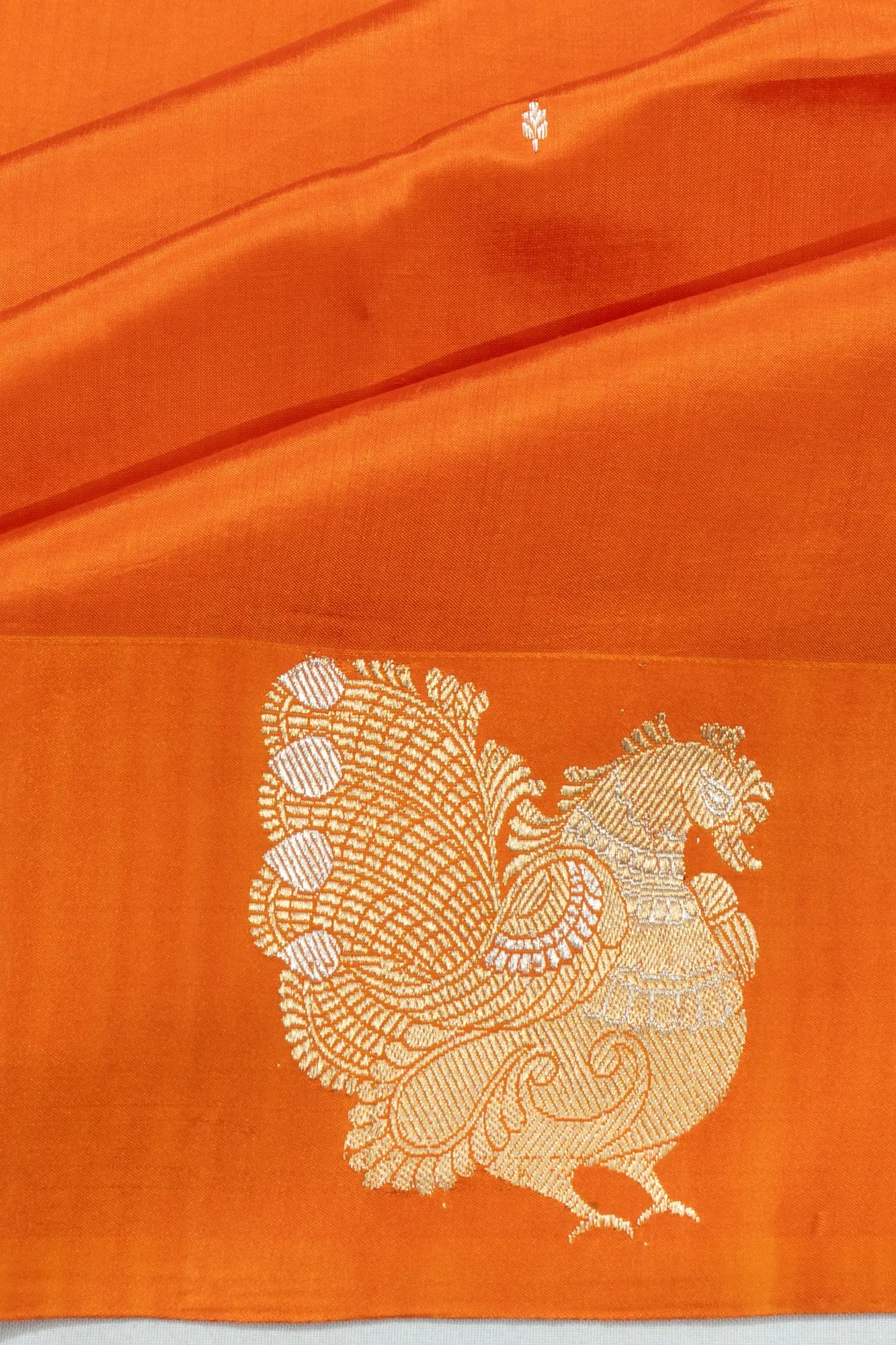 Banarasi Katan Silk Butta Orange Saree