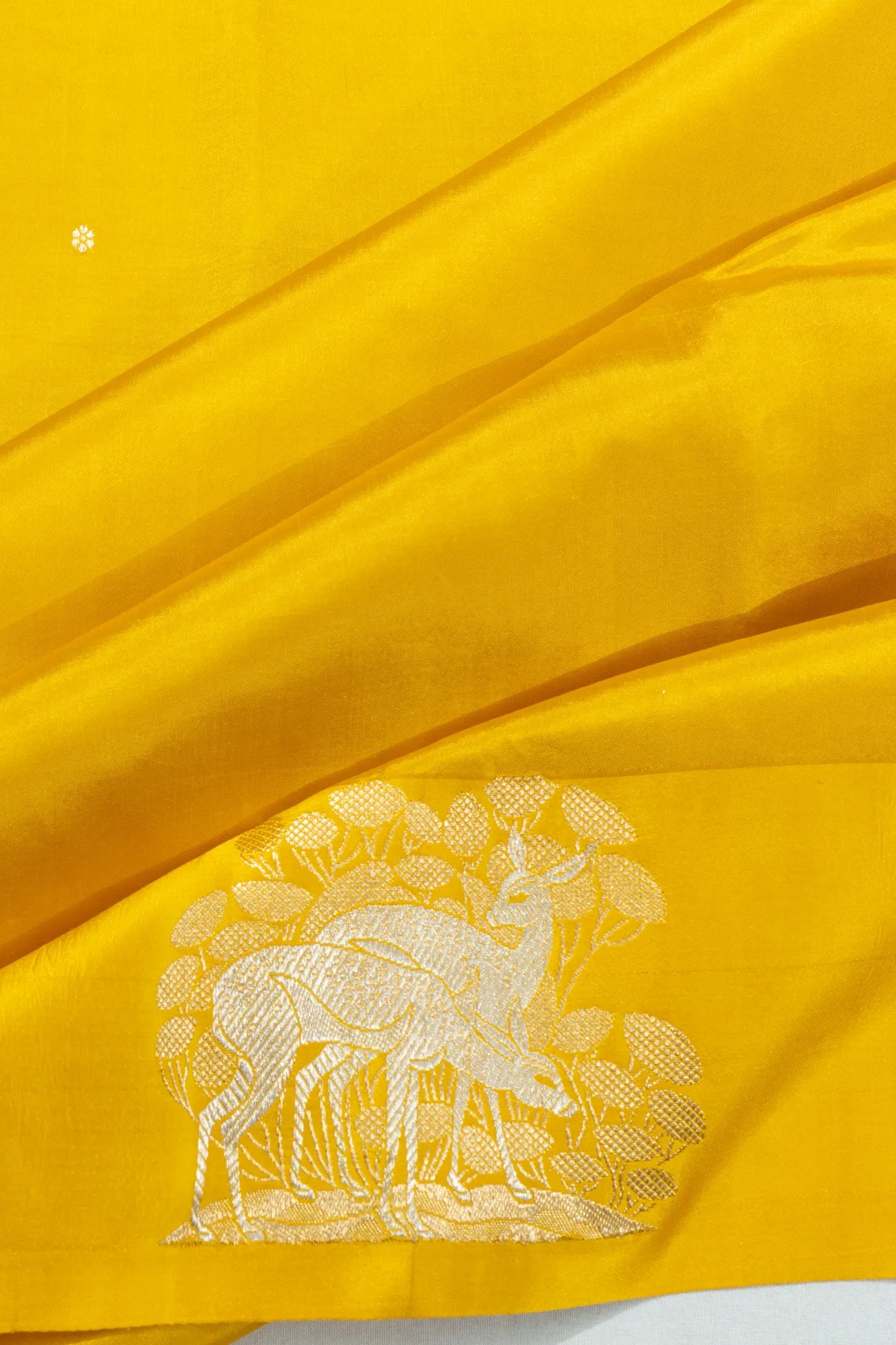 Banarasi Katan Silk Butta Yellow Saree