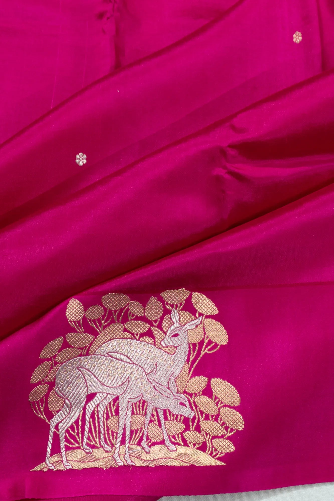 Banarasi Katan Silk Butta Rani Pink Saree