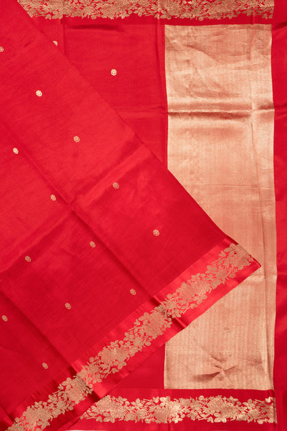 Banarasi Silk Butta Red Saree