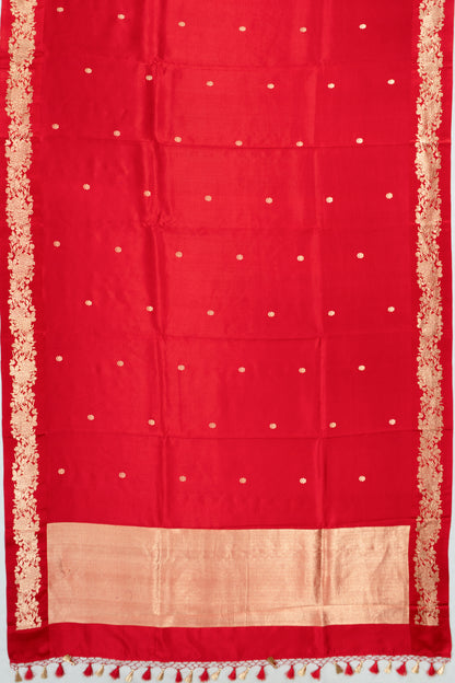 Banarasi Silk Butta Red Saree