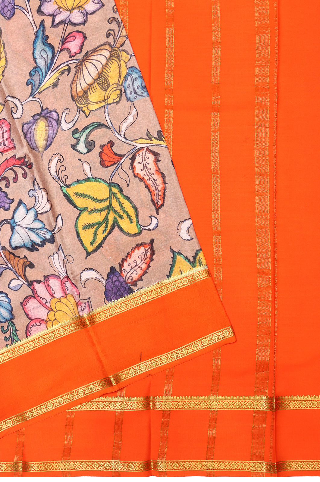 Binny Silk Printed Cream Saree